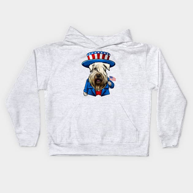 Fourth of July Wheaten Terrier Kids Hoodie by whyitsme